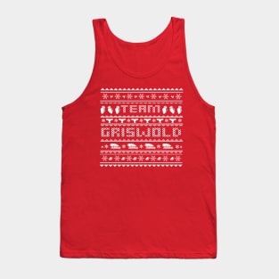 Team Griswold Christmas Sweater Design in White Tank Top